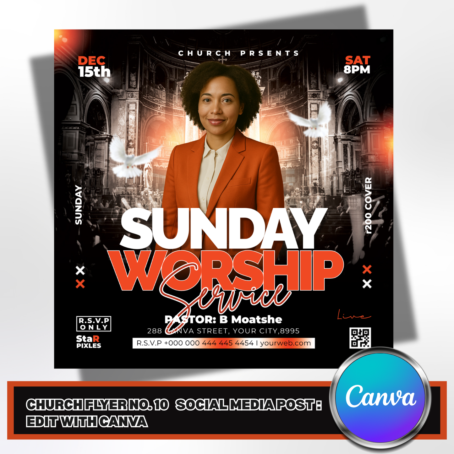 Church SocialMedia Post No. 10 – Editable Canva Template