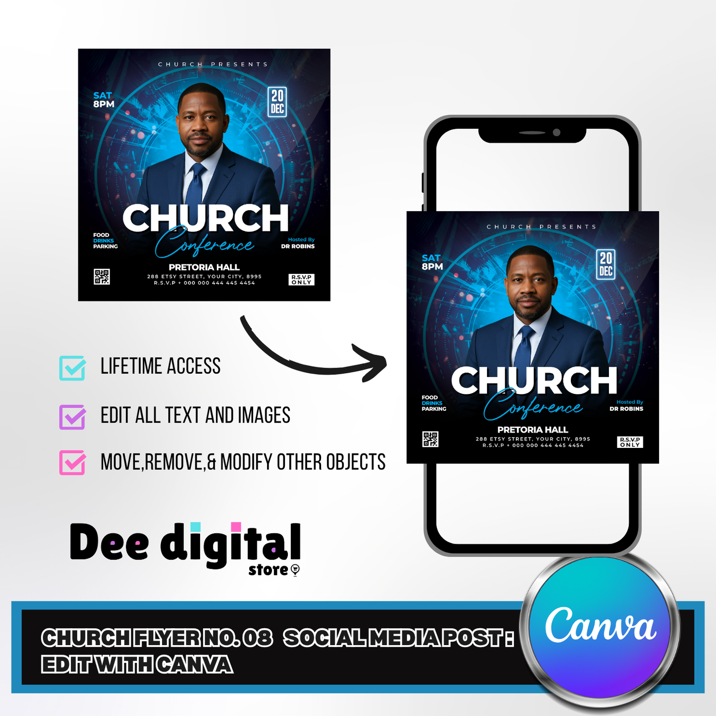 Church Social Media Post No. 08 – Editable Canva Template