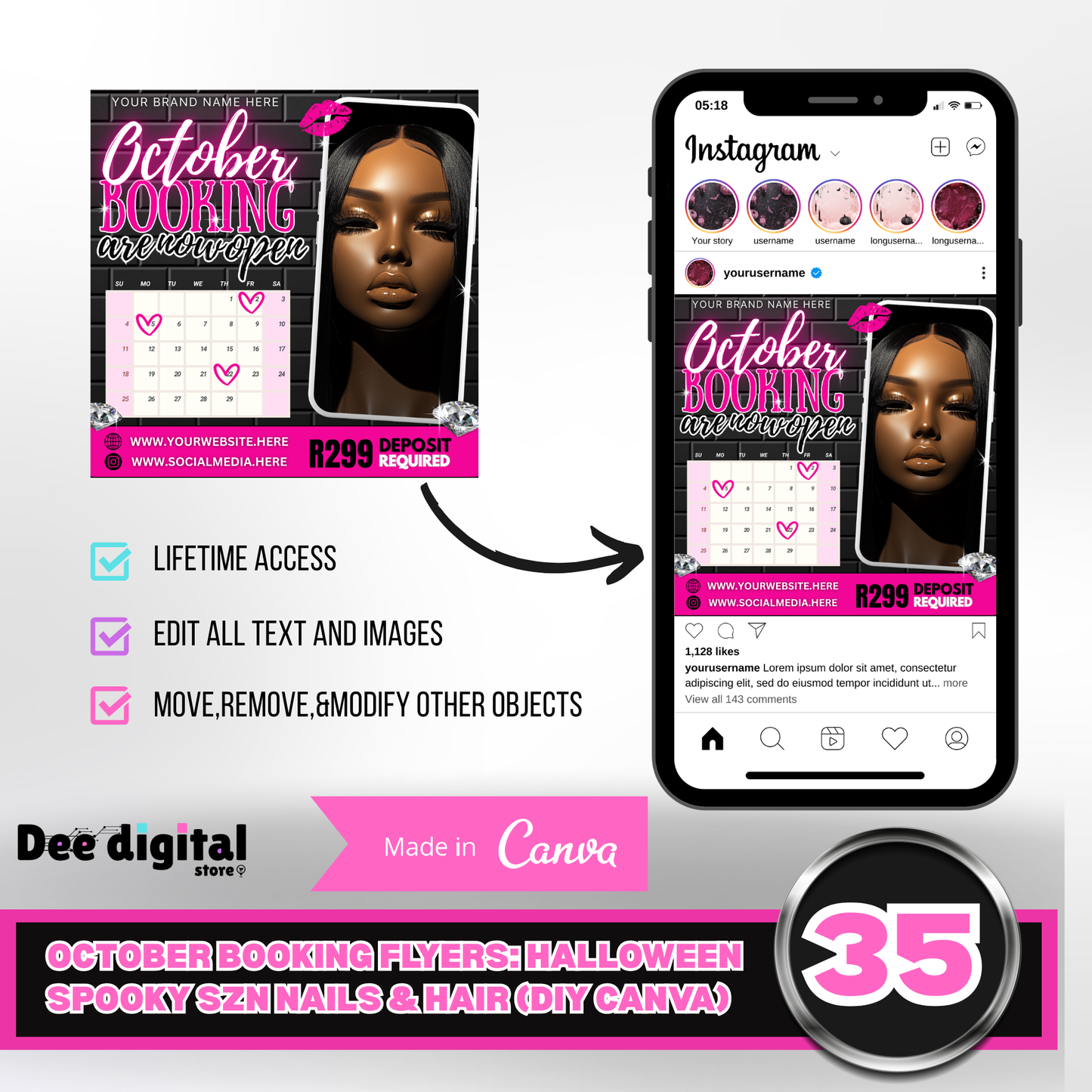 October Booking Flyer – Editable Canva Template 001