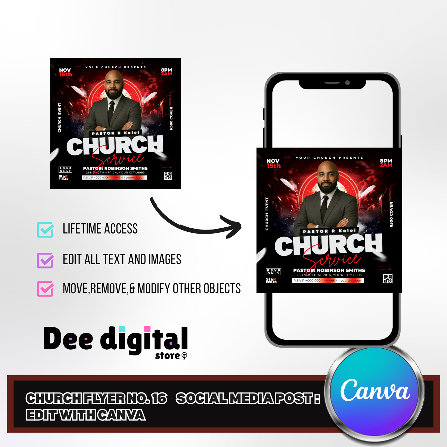 Church Social Media Post No. 16 – Editable Canva Template