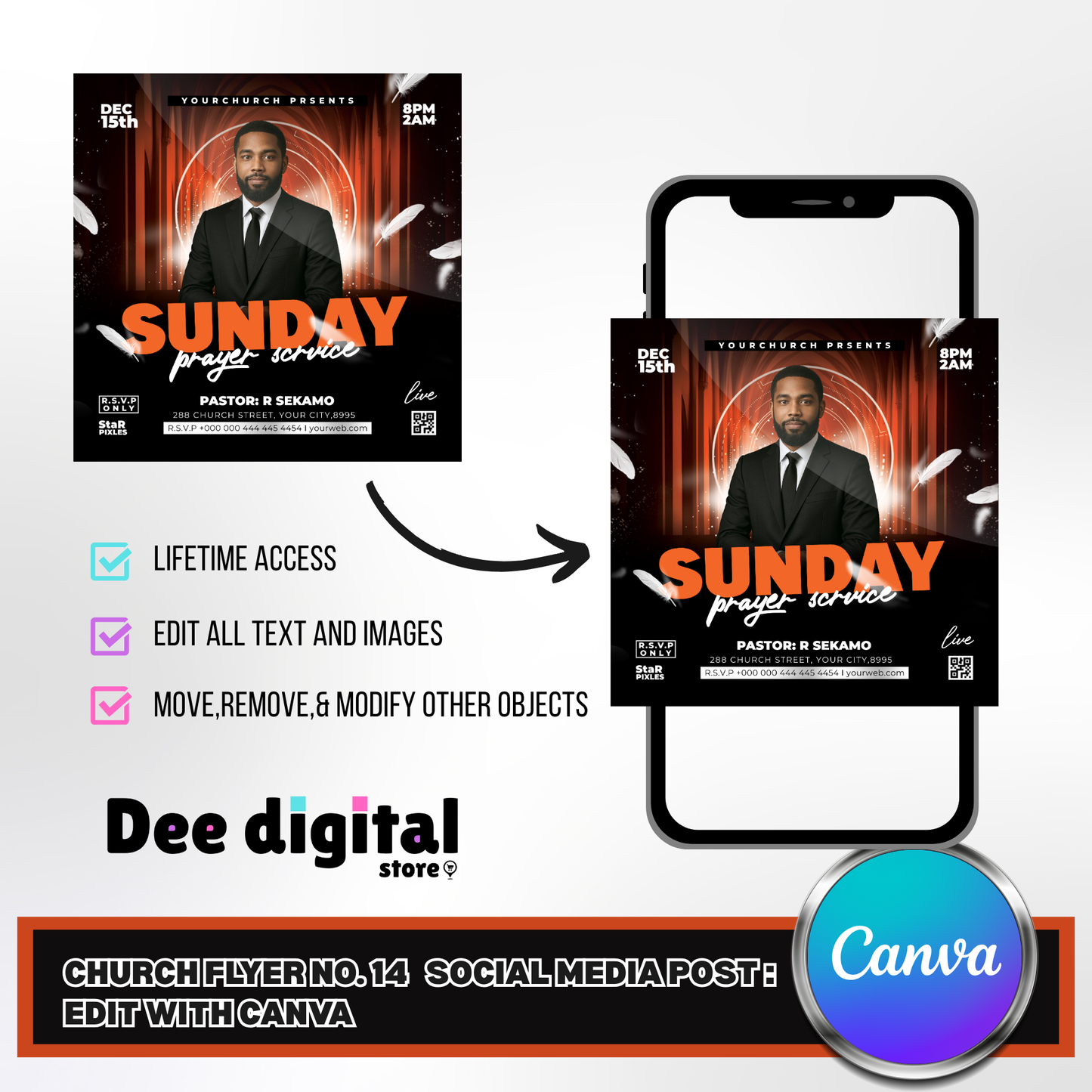 Church Social Media Post No. 14 – Editable Canva Template