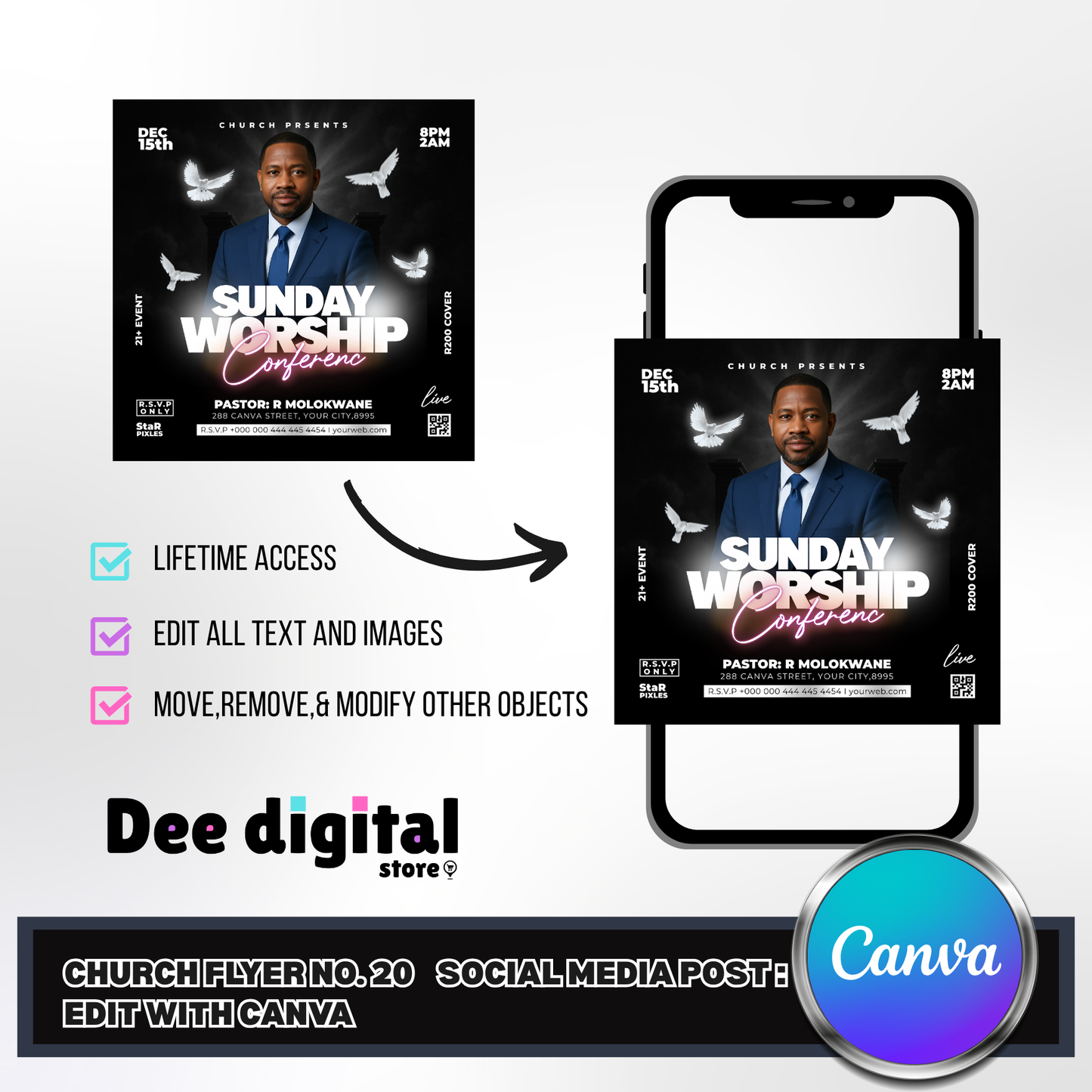 Church Social Media Post No. 20 – Editable Canva Template