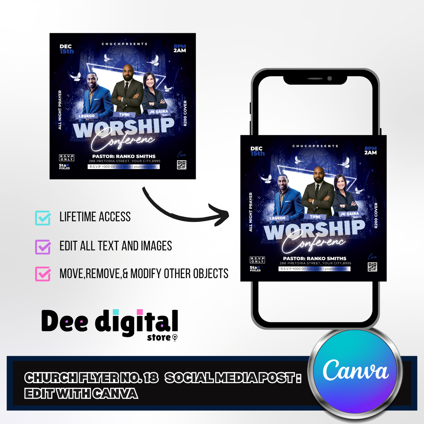 Church Social Media Post No. 18 – Editable Canva Template
