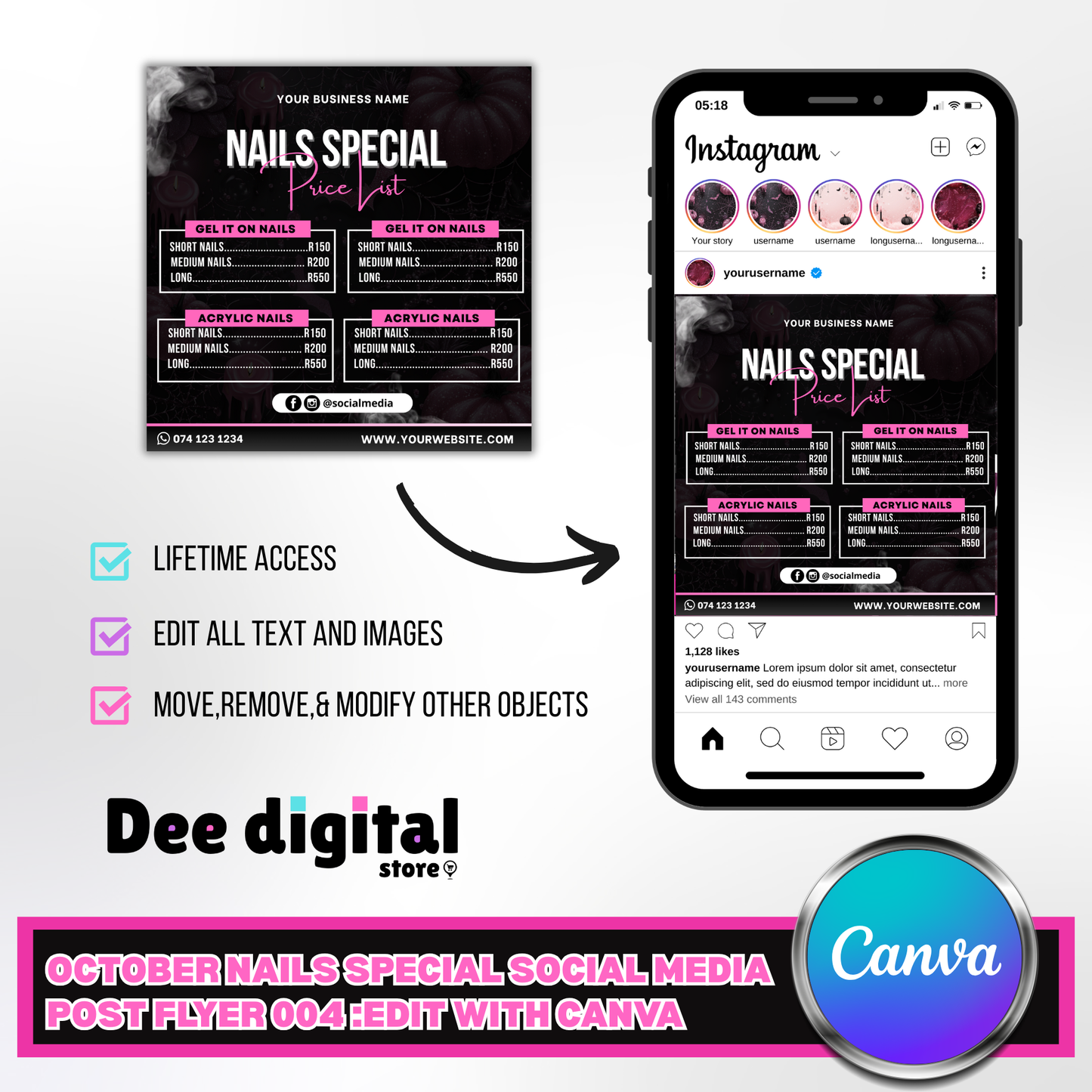 🎃 October Nail Specials & Halloween Flyer Template 004